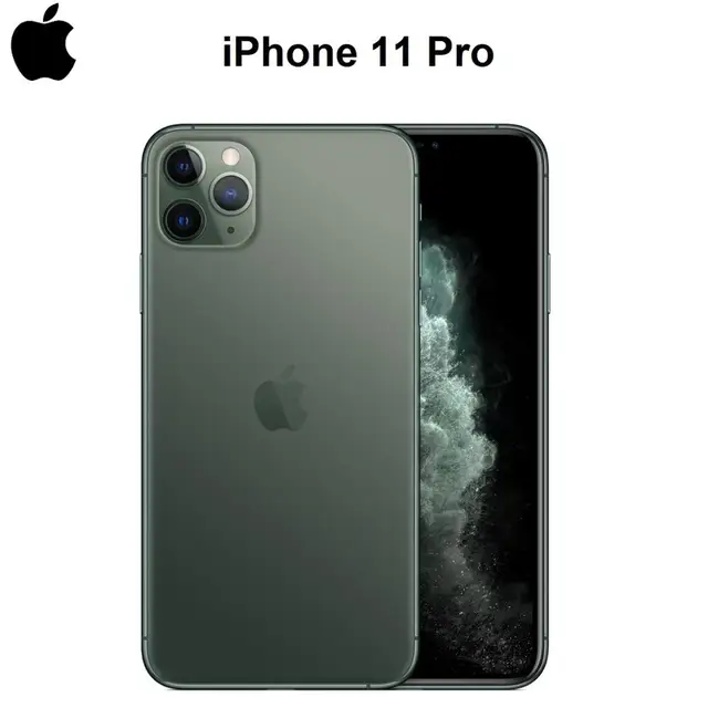 Original New iPhone 11 Pro/Pro Max Triple Rear Camera 5.8/6.5" Super AMOLED Display A13 Chipset IOS 13 Smart Phone MI BlueTooth 1