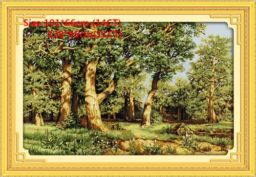 Oak forest Наборы для вышивания крестиком с изображением горного водного дерева, наборы для вышивания, наборы для вышивания, Набор для вышивания крестиком, Набор для вышивания - Цвет: Oak forest