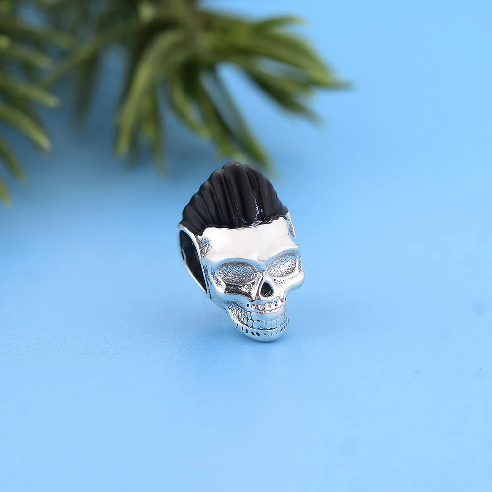 Fit Original Charm Bracelet Authentic 925 Sterling Silver Punk Rock Music Style Skull Bead For Making Women Berloque 2021 New | Украшения и