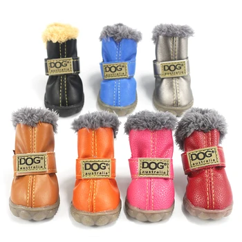 

Pet Dog Shoes Winter Super Warm 4pcs/set Dog's Boots Cotton Anti Slip XS XXL Shoes for Small Pet Product Chihuahua Waterproof