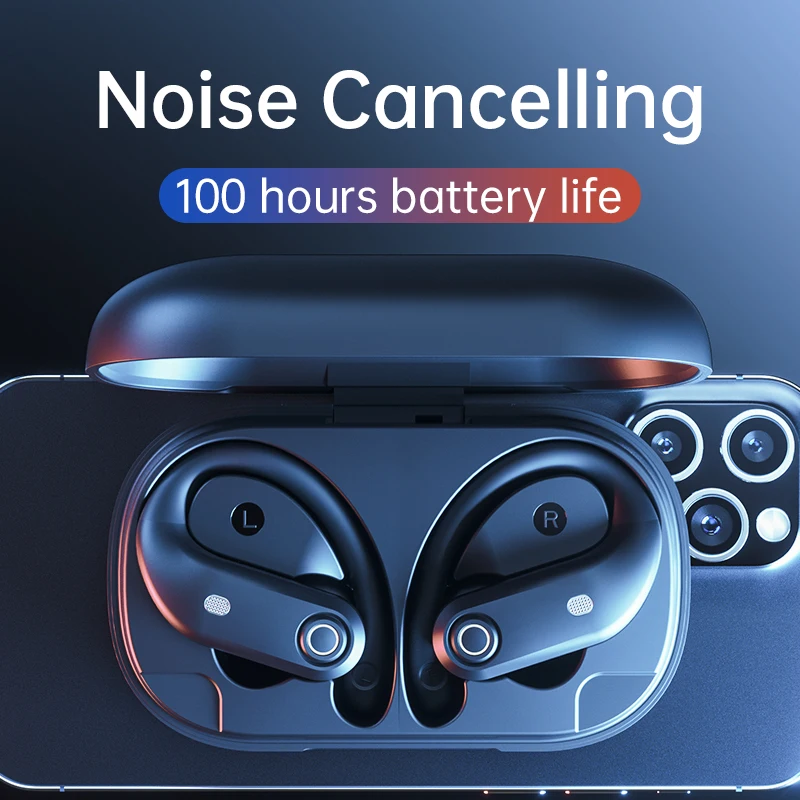 YC Bluetooth Wireless Headset In-ear Sports Headphones Noise Cancelling Earbuds 100 Hours Playback 9D Stereo Earphone for Xiaomi |