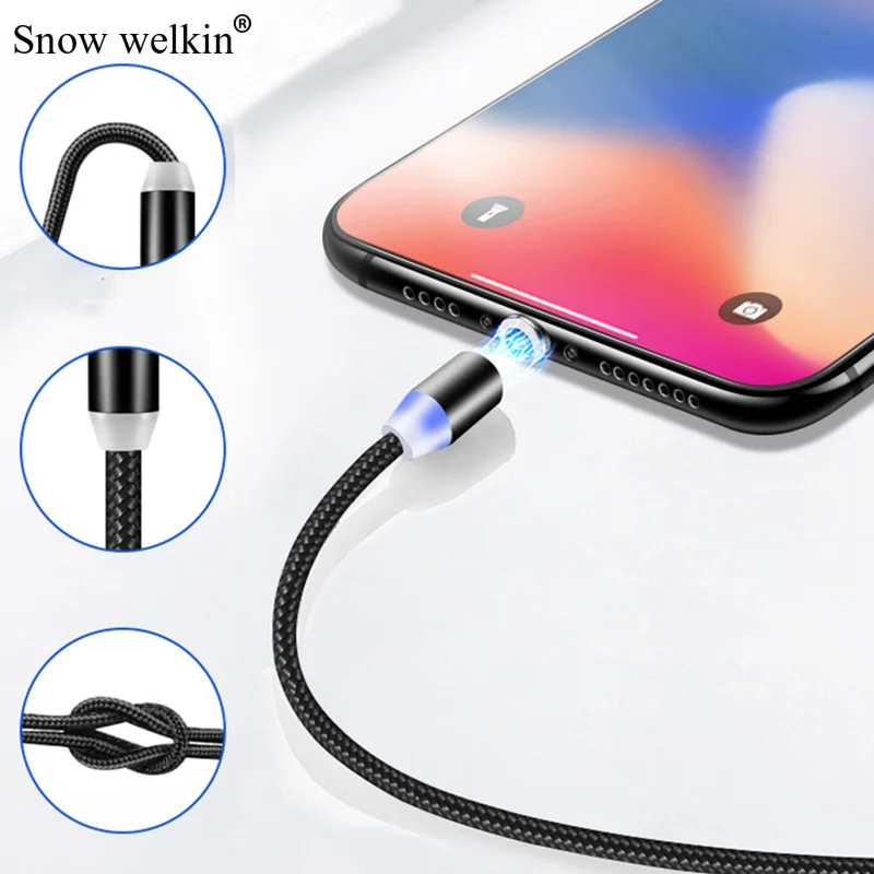 Магнитный кабель USB для быстрой зарядки кабель usb type C Магнитный кабель для зарядки данных Micro USB кабель для мобильного телефона USB шнур