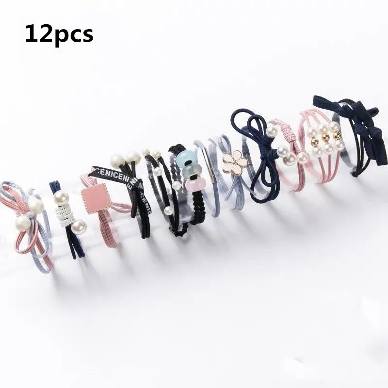 12pcs multi 12/16/20/25 шт. повязки на голову для девочек; повязки Для женщин аксессуары для волос резинки для волос для девочек женские лентой резиновый канат резинки Галстуки повязка на голову - Цвет: 12pcs multi