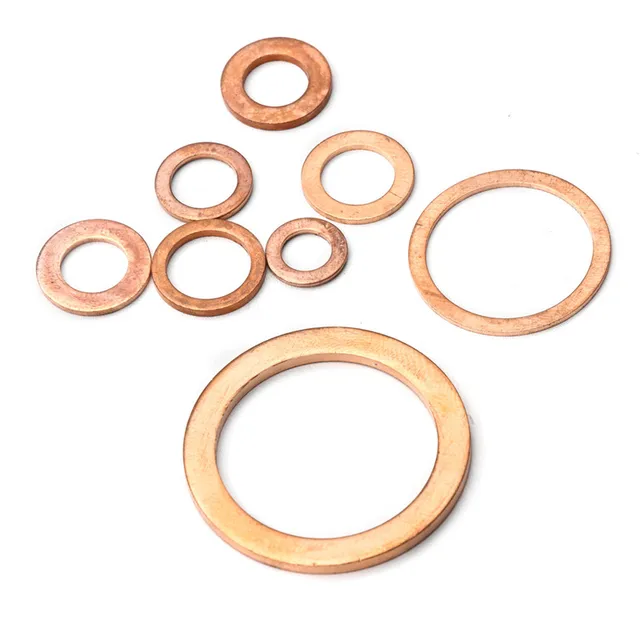 Arandelas de cobre, arandelas de cobre, 568 piezas, 30 tamaños, arandelas  de cobre, juego de anillos planos con caja de plástico, arandelas de anillo
