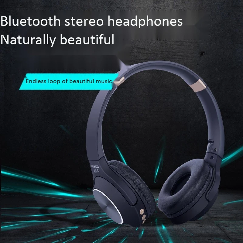 Bluetooth Wireless Headphones Portable Stereo Headset with Mic for Music Earphone for iPhone Samsung Xiaomi Black 