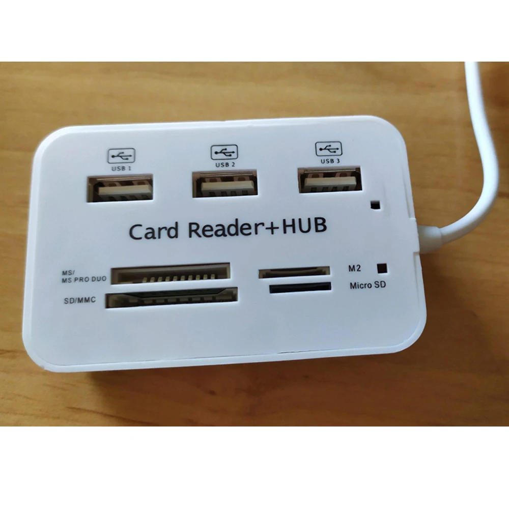 Micro usb-хаб 3,0 комбо 3 порта сплитер адаптер питания TF/SD/MS/M2 Кардридер Все в одном ПК компьютер аксессуары
