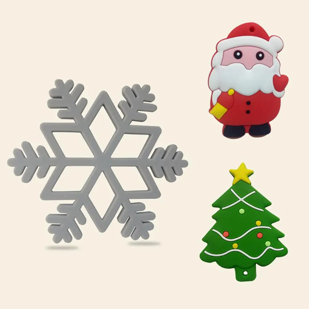 1 шт. Санта Клаус Снежинка Рождественская елка, силиконовая Прорезыватель для зубов Perle силиконовый шарик для зубов для ухода за зубами