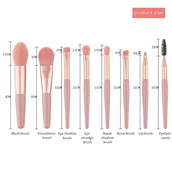 

8pcs Makeup Brushes Set Foundation Brush Loose Powder Brush Eyeshadow Eyebrow Eyelash Brush Kit