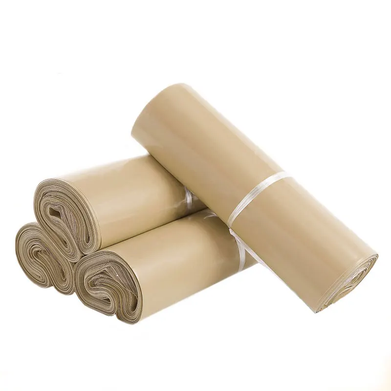50Pcs Milk Tea Color Envelope Mailing Bags PE Plastic Waterproof Clothes Courier Bags Adhesive Seal Thicken Pouch Shipping Bags 2
