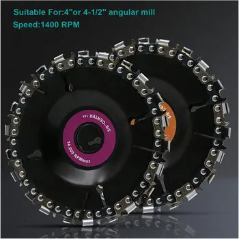 

4Inch Chain Plate Angle Grinding Wheel Wood Carving Disc Chain Woodworking Saw Blade Cutting Blade Angle Mill Chain Tray