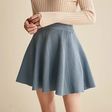 CMAZ Autumn Winter Solid Pleated skirt Mini Skirt Women Fashion High Waist Mini Skirt CMAZ19C7409