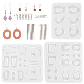 

203Pcs Silicone Resin Casting Mold Kit Jewelry Pendant Making Mould Epoxy Craft Earring Necklace Mold Casting Jewelry Making