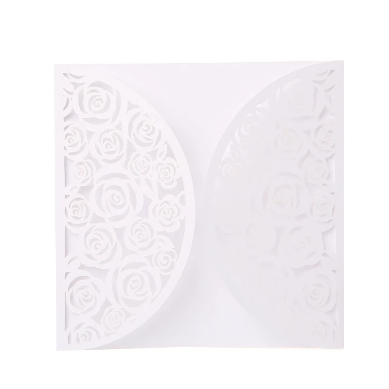  10Pcs Wedding Invitation Cards Kits With Envelopes Seals Personalized Printing D08D - 4.00036E+12