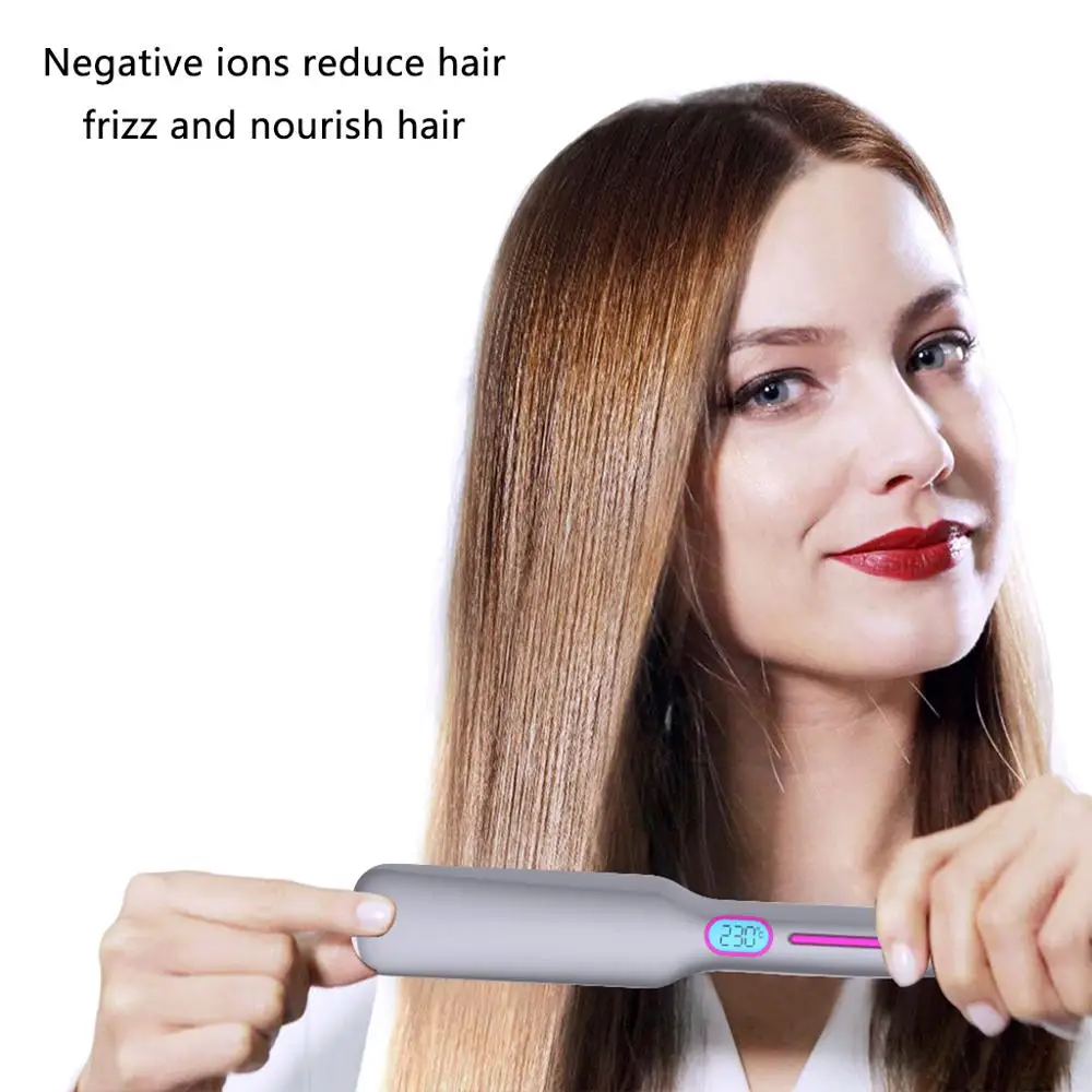  Tourmaline Ceramic Ionic Flat Iron Hair Straightener Adjustable Temperature with Digital LCD Displa