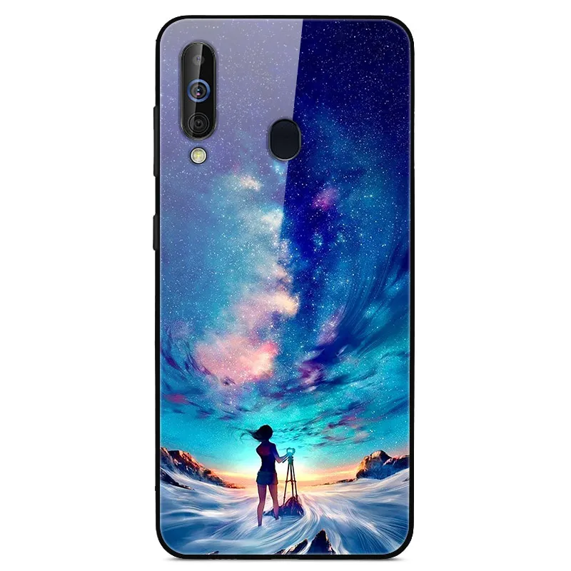 13 Чехол для samsung Galaxy A60, чехол из закаленного стекла «Планета космос», чехол из стекла для samsung A60 SM-A6060 6,", оболочка A60 - Цвет: 13