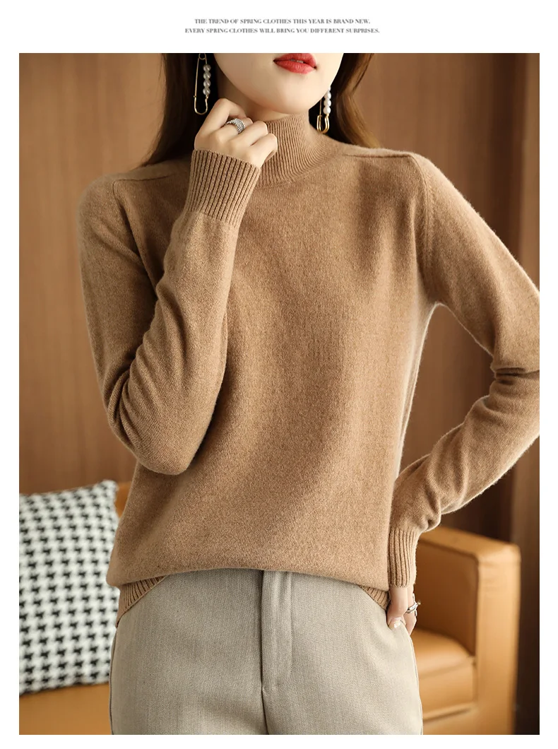 white sweater 2021 Autumn Winter Women Sweater Turtleneck Cashmere Sweater Women Knitted Pullover Fashion Keep Warm  Loose Tops green sweater