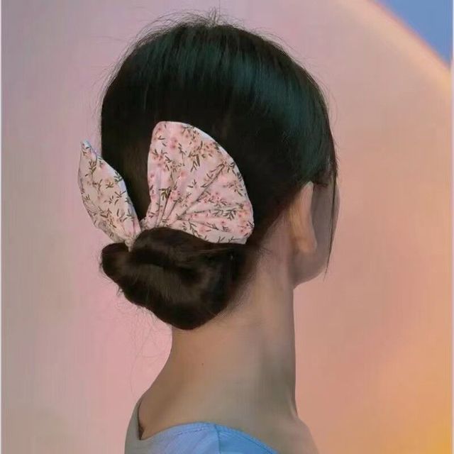 Fabric Hair Band Meatballs Hair Band Sweet Printed Plate Hair Device Stewardess Bud Head Plate Hair Work Tie Hair Lazy