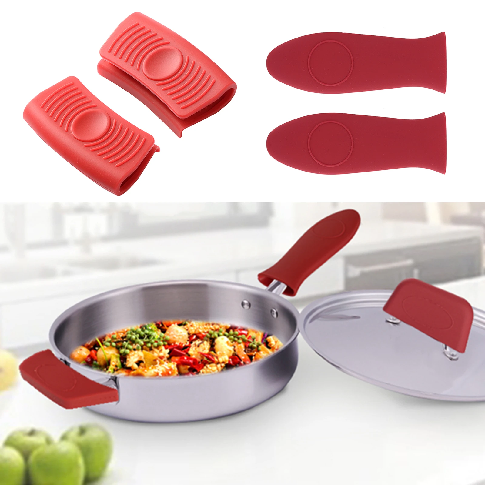 Non Slip Silicone Pot Handle Holder Dismountable Cookware Parts Potholder Cast Iron Skillet Grip