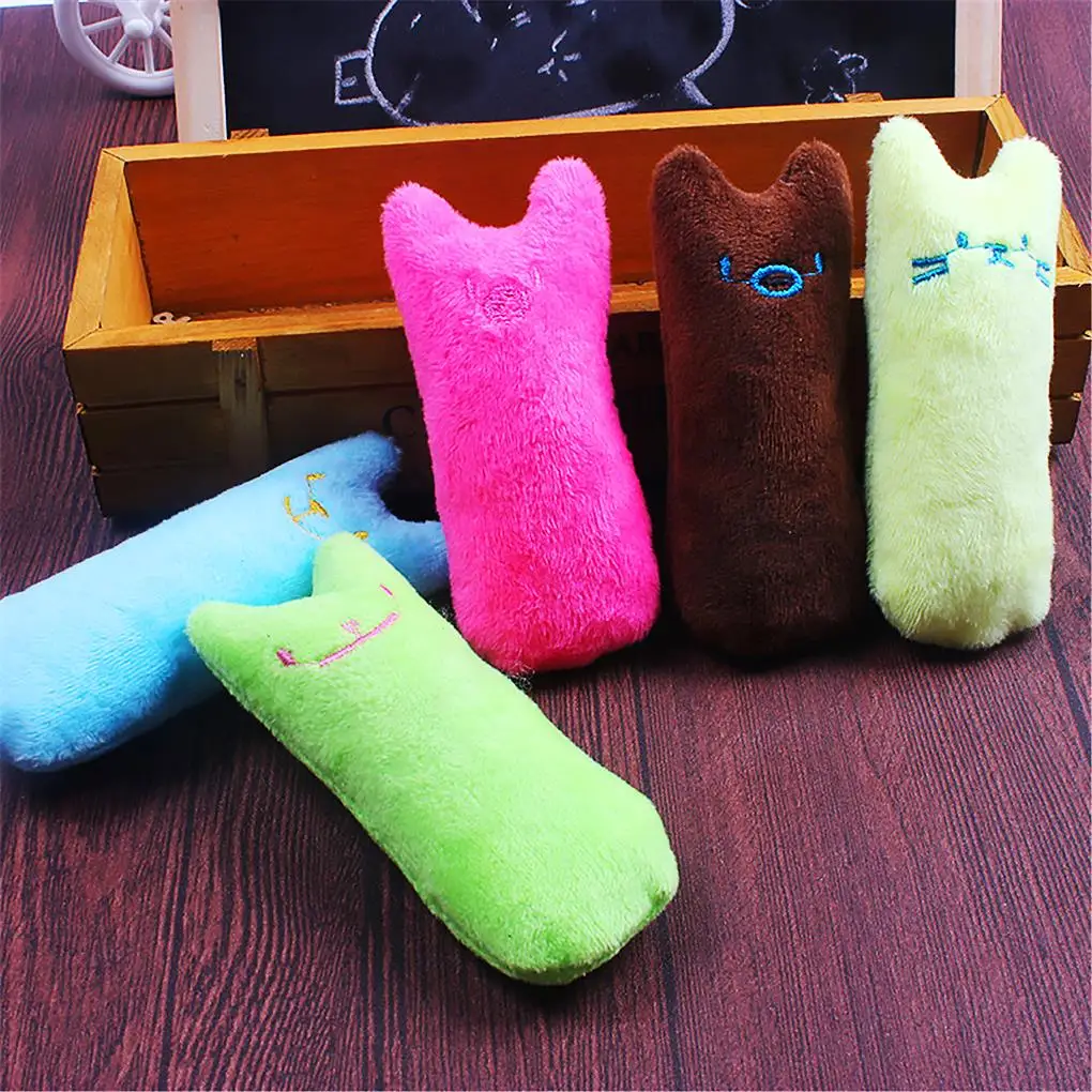 Pet Cute Teeth Grinding Toys Scratch Little Finger Pillow Crazy Pet Chewing Toy Funny Interactive Plush Cat Toy