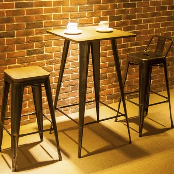 

3 PCS Counter Height Dining Set Bamboo tabletop 2 Chairs Kitchen Bar Furniture Bar Table and stools set Golden black