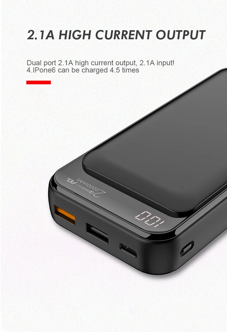 Jellico power Bank 20000mAh светодиодный портативный аккумулятор power Bank PD Быстрая зарядка 12V power bank для iPhone Xiaomi Mi power Bank