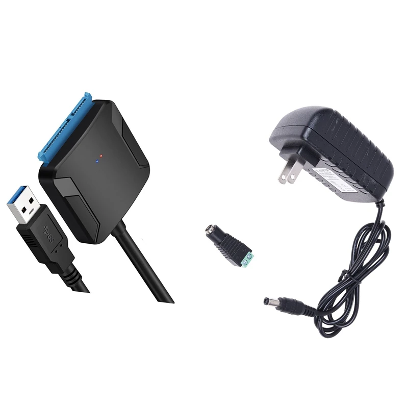 1 шт. 12 В адаптер питания 2a Трансформатор 110-220 В и 1 шт. SATa к USB 3,0 2,5/3,5 HDD SSD жесткий диск конвертер Кабельная линия Ada