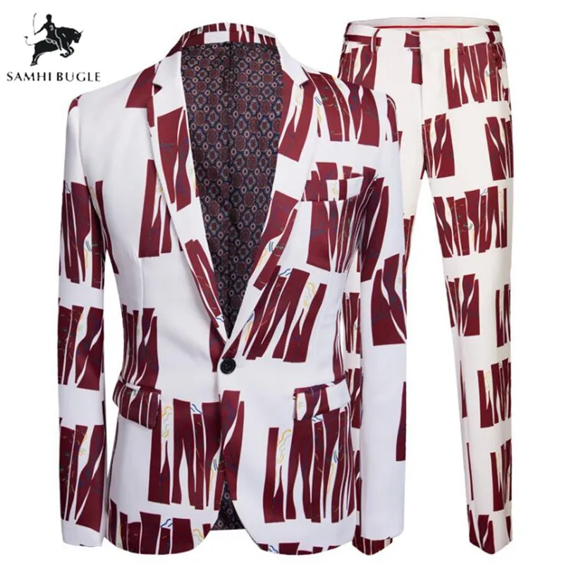 

British Studio Suit Romantic White Suit Men 2 Pieces Set Latest Coat + Pant Designs Wedding Stage Singer Slim Fit Costume