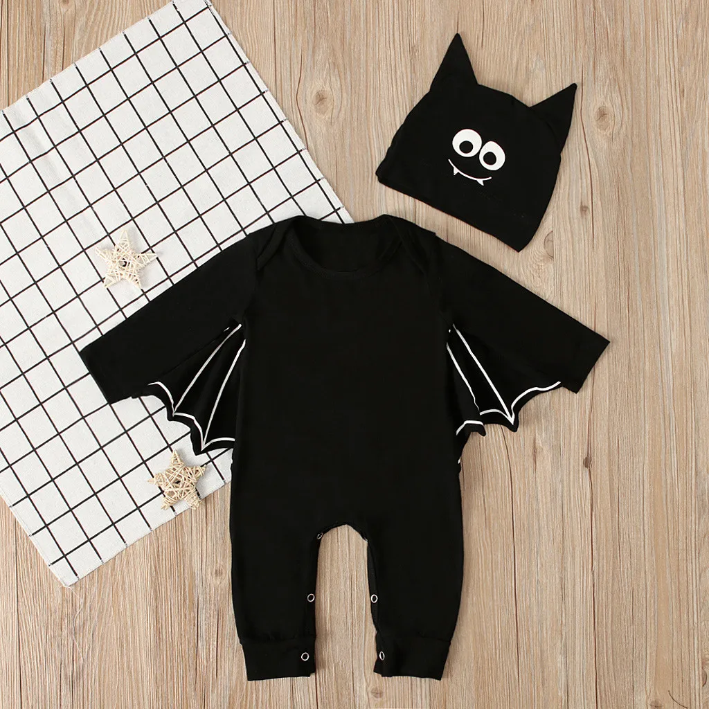 Baby Clothes Newborn Baby Boy Girl Halloween Cosplay Costume Romper Jumpsuit Hat Outfits Set Baby Girl Romper Ropa Recien Nacido