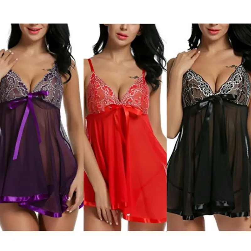 Сексуальное эротическое женское кружевное нижнее белье платье Babydoll сексуальное