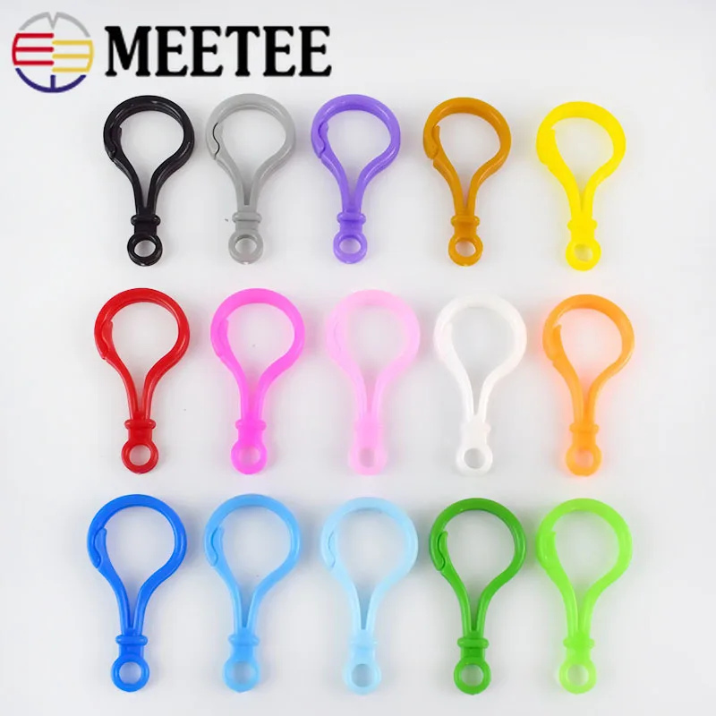 Meetee 30pcs 35mm Lobster Buckle Colorful Key Ring Spring Hook Dog Collar Buckles Key Chain Handbag Pendant Decoration BF281