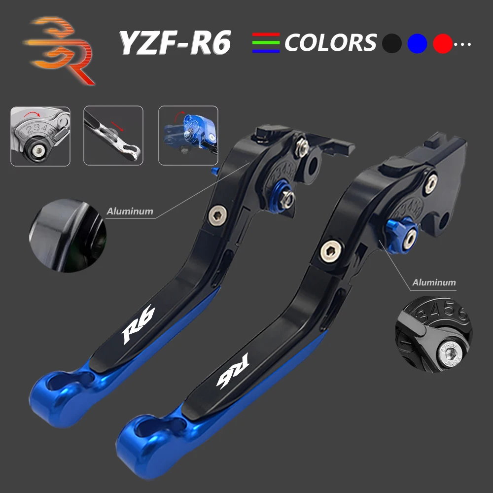 

Brake Clutch Levers Aluminum Adjustable Folding Extendable Motorcycle Accessories For Yamaha YZF R6 YZFR6 2005-2016 2015 2014