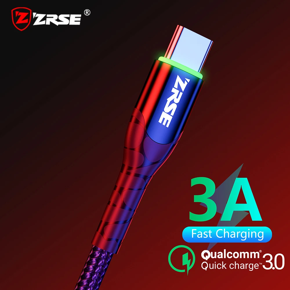 ZRSE USB C кабель для samsung A50 S10 S9 S8 S7 usb type C кабель для синхронизации данных Быстрая зарядка для huawei Xiaomi Mi9 Redmi Note 7 K20