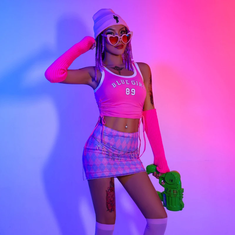 セクシーなポールダンスの服大人のステージ衣装ダンサー衣装ヒップホップダンススーツジャズダンスの摩耗ピンクe 女の子服dl7004 Aliexpress