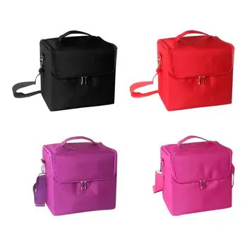 

Portable Cosmetics Storage Bag Zipper Waterproof Multi-layer Manicure Box