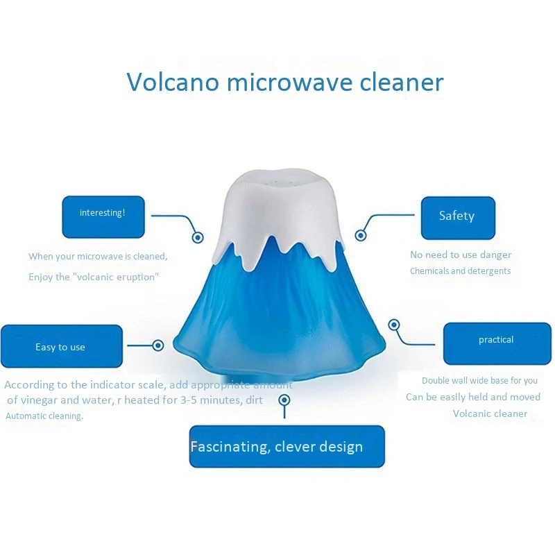 2 шт Кухня извержение вулкан очистки микроволновки очиститель печи стиральная машина Кухня Чистящий гаджет Паровая очистка техника D