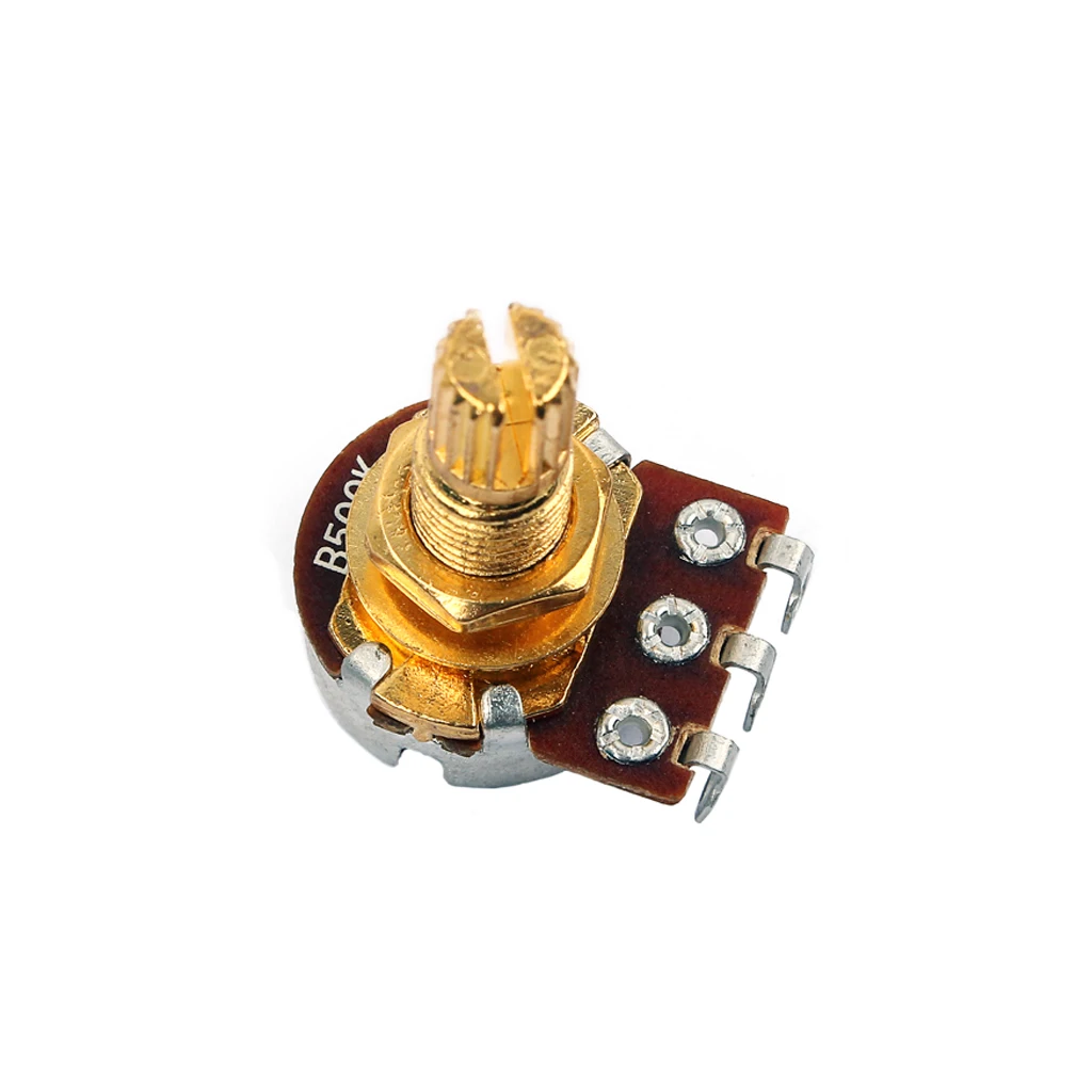 A500k Ohm Audio Mini Pots Golden Potentiometer For Electric Guitar Pack of 5