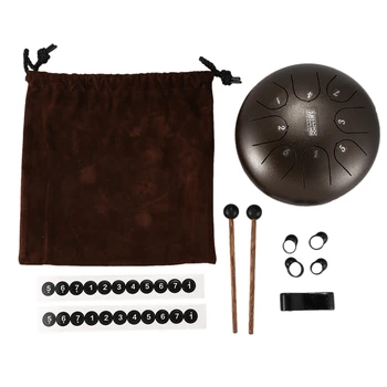 

Steel Tongue Drum Mini 8-Tone G Tuning Hand Drum Drum Back Drum with Drumsticks, Rucksack Percussion