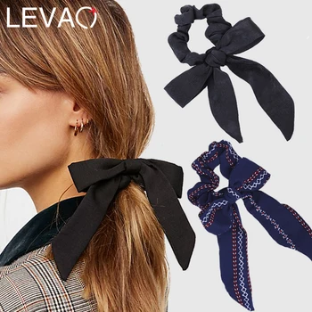 

Levao Satin Ribbon Scrunchie Horsetail Hair Bow Rope Hairband for Women Floral Print Cloth Elastic Hair Bands Hair Accessories