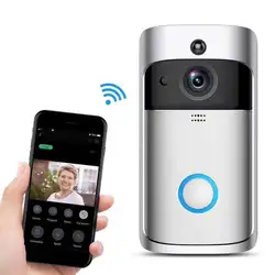 Умный беспроводной Wifi дверной звонок 720p серебро низкая мощность видео голосовой звонок Дверной звонок короткое время видео дверной звонок