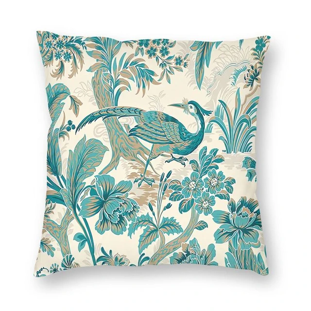 Square Pillow Blue Toile de Jouy