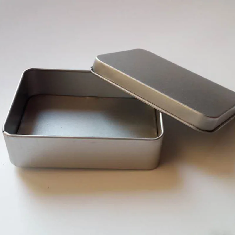 

Delicate Small Metal Tin Silver Storage Box Case Organizer for Money Coin Candy Key Organization