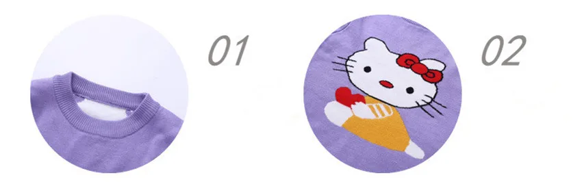 Hello kitty/детский вязаный шерстяной свитер; сезон осень-зима; детские свитера; детская одежда; свитер для маленьких девочек с рисунком; топы