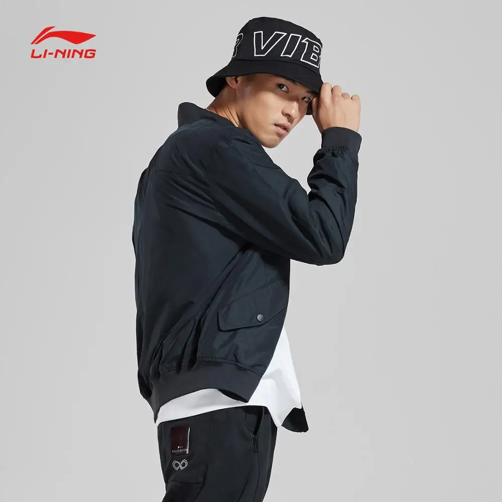 Мужская спортивная куртка Li Ning классическое пальто из 100% полиэстера с воротником