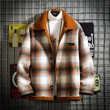 Стиль, зимняя куртка для мужчин и пальто Peffer Parka, Мужская одежда для мужчин, зимняя клетчатая Вельветовая Толстая M-5XL из овечьей шерсти