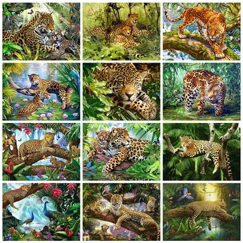 

Evershine Diamond Painting Leopard Full Square Diamond Embroidery Animals Cross Stitch Rhinestones Mosaic Home Decoration