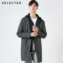 Отстегивающаяся мужская клетчатая парка, пальто с капюшоном, верхняя одежда, зимняя пуховая куртка средней длины, пальто S | 419112518