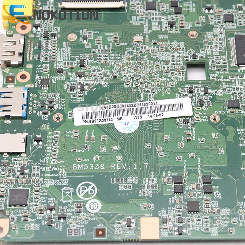 Most effective  NOKOTION 5B20G39143 BM5338 main board For Lenovo ideapad Flex 10 Laptop Motherboard 2GB N2807 1.58G