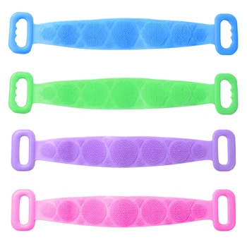 

Easy to Clean Silicone Double-Sided Body Scrubber Bath Shower Towel Back Scrubber Belt for Men Women Bath Brushes