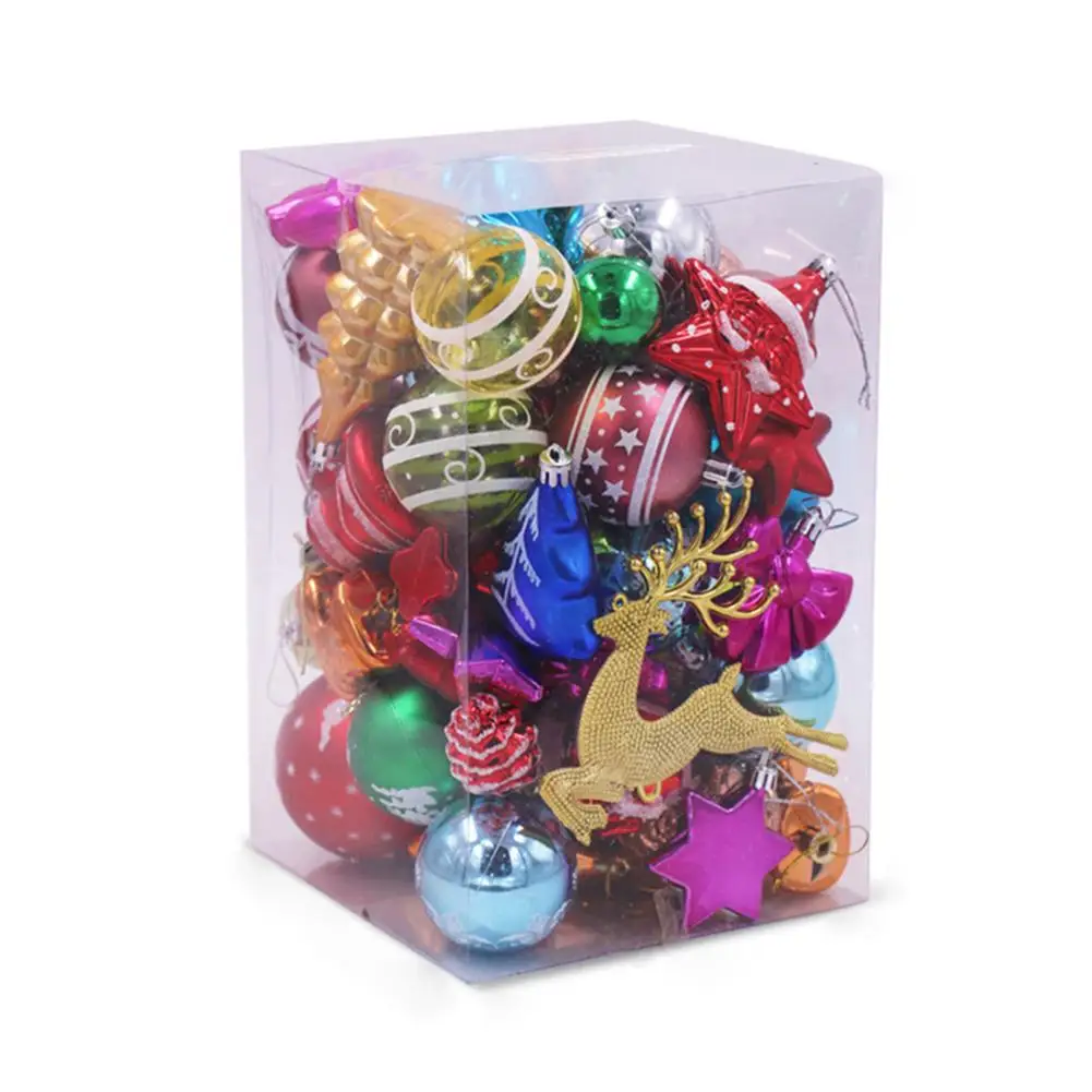 

60PCS Christmas Ball Ornament Assorted Colors All Styles Christmas Hanging Ornament Xmas New Year Tree Ornament Home Decoration