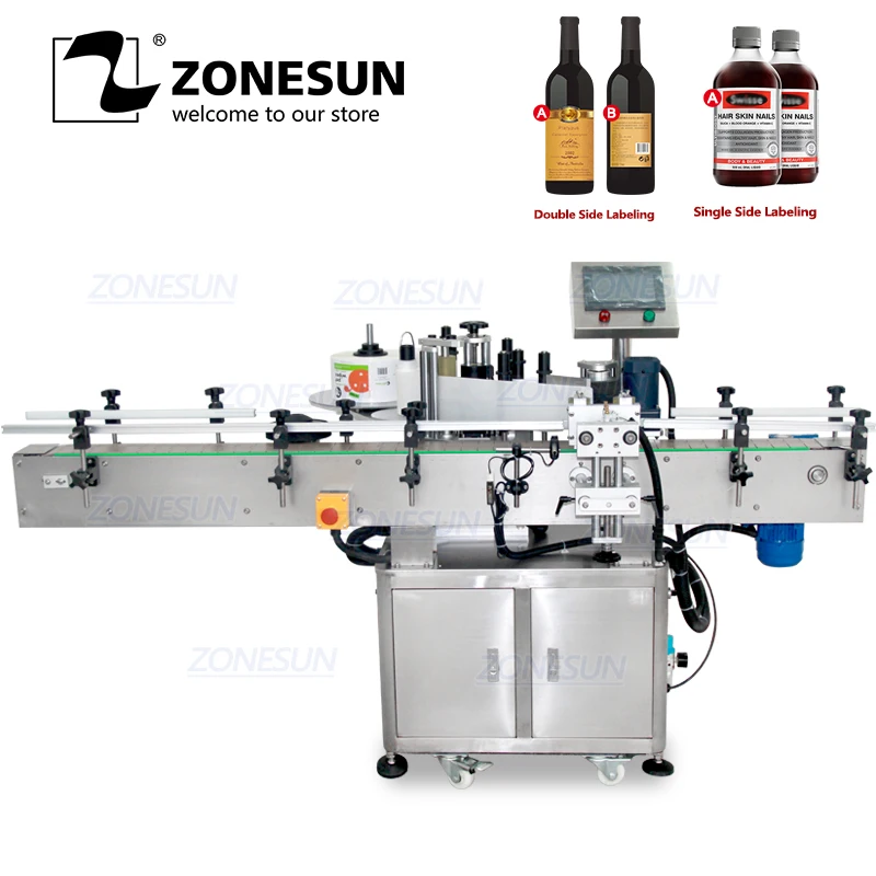 ZONESUN автоматическая машина для нанесения этикеток на круглые бутылки вина|machine